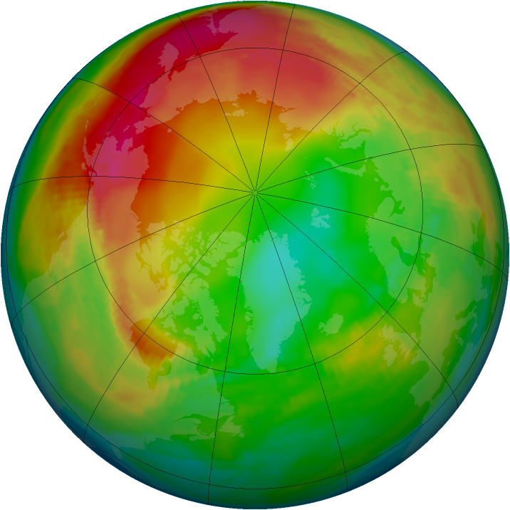 Arctic ozone map for 22 January 1986